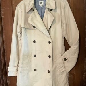 GAP Women's Stone Trench Coat Size M